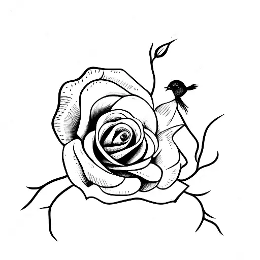 Rose Stem And Bird Scorpio