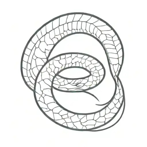A Minimalist Tattoo Of A Sleeping Snake
