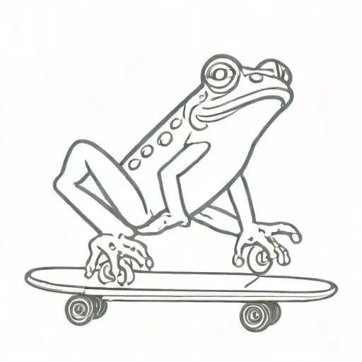 A Frog On A Skateboard Deck