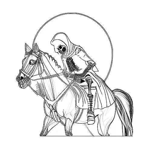 A Skeleton Riding A Horse