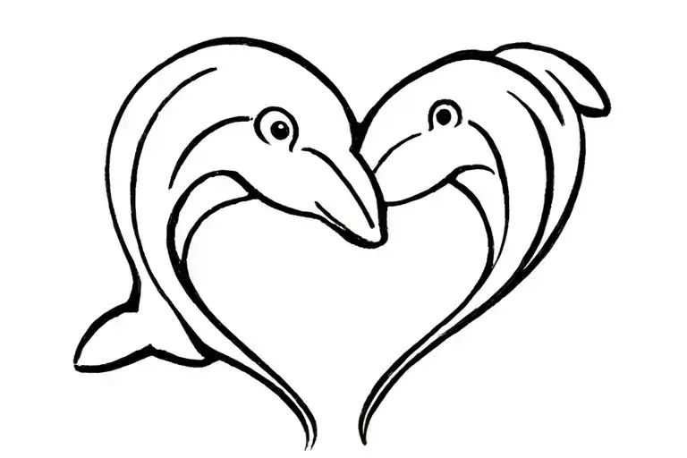 Dolphin Forming Heart