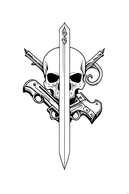 Skull Sword And Guns
