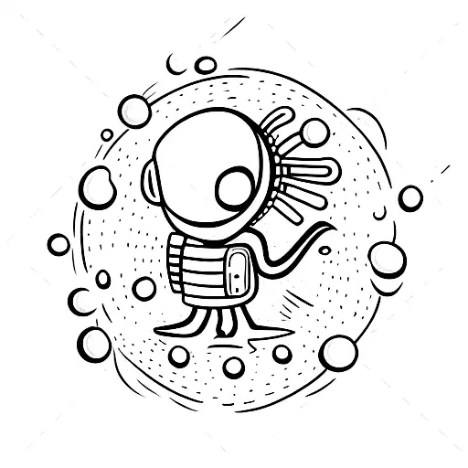 Cartoon Alien Falling