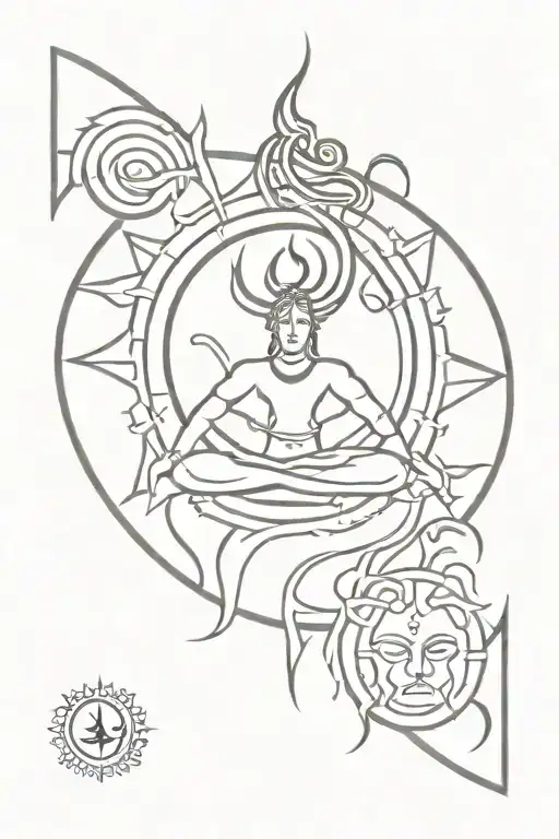 Lord Shiva's Trident And Sun Rising