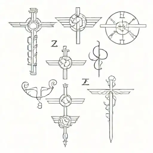 Roman Numbers 1 To 6 Combined Into Medical Theme