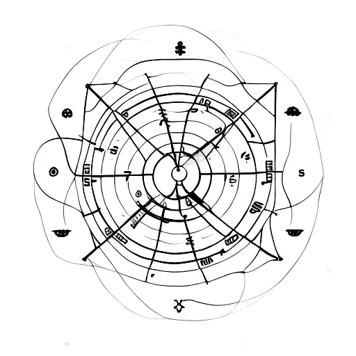 A Minimalist Tattoo Of A Balanced Scale Representing The Libra Zodiac Sign