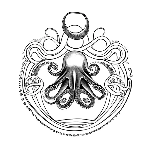 A Military Dog Tag Intertwined With Octopus Tentacles