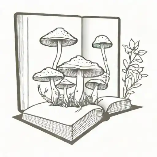 Mushrooms Coming Out Of Book