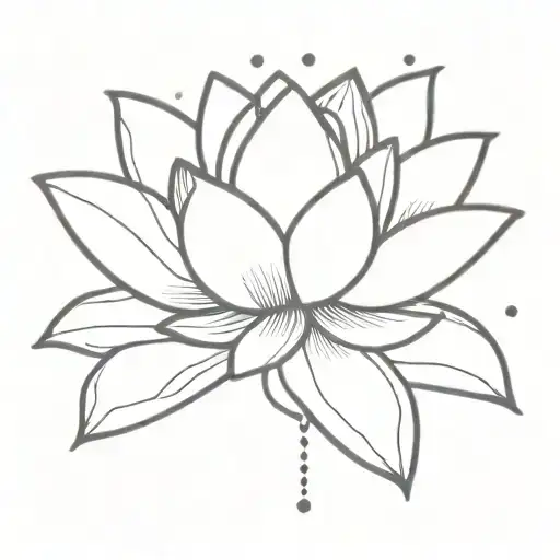 Lotus Flower With Small Detailed Dots