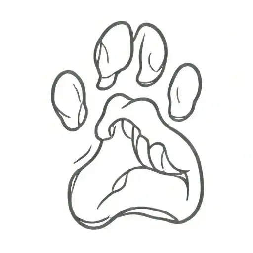 Dog Paw Print With An