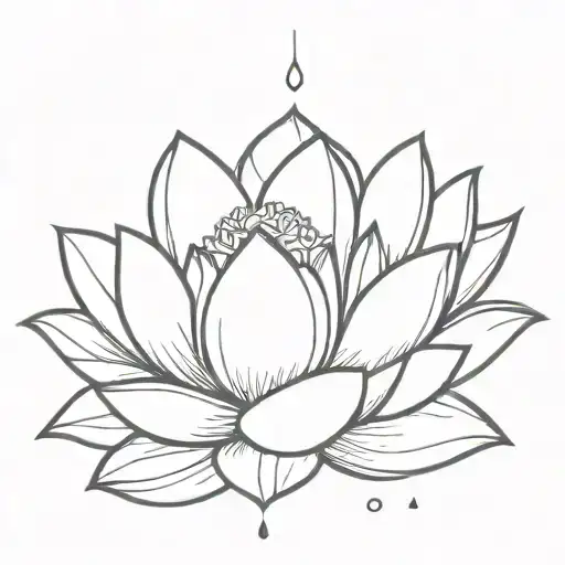 Lotus Flower With Details Around It