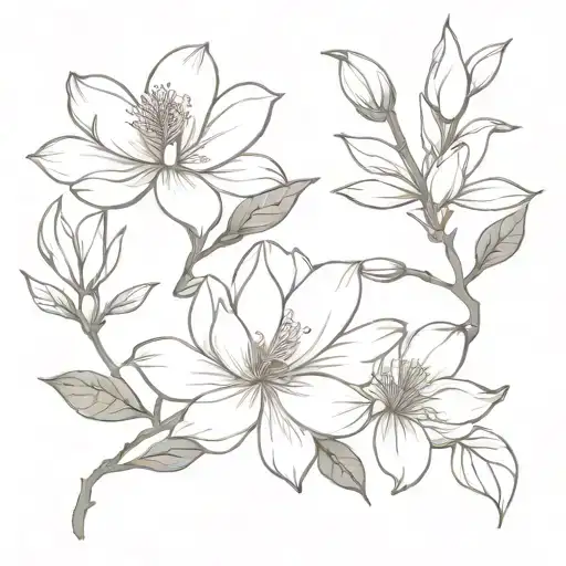 Magnolia And Koy Fish