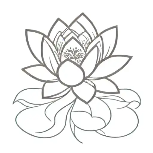 Lotus Flower With Details Around It