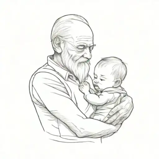 An Old Man Holding A Baby