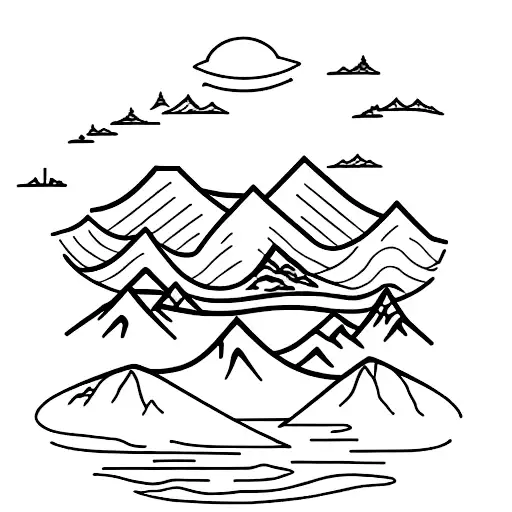 Nature Scene With Mountains And Lake For The Top Portion Of The Are