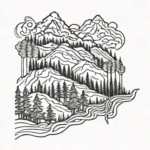 Forest With Mountains
