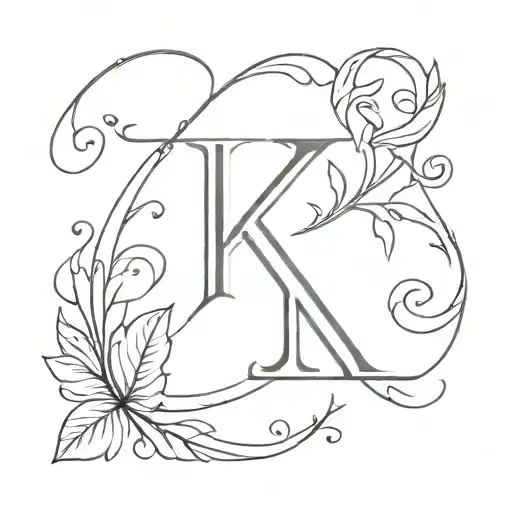 Letter K With The Scorpio Zodiac Symbol