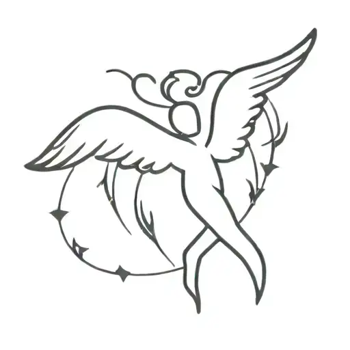 Micheal With Angel Wings Spread And Music Note