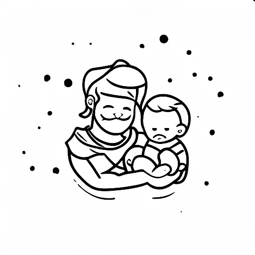 A Baby That Sleeps In His Arm