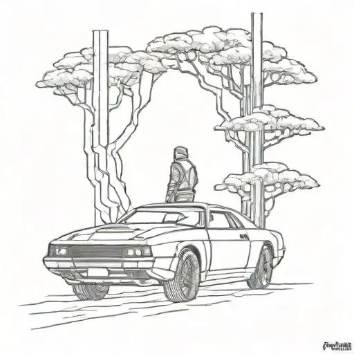 Blade Runner 2049 Tree And Car