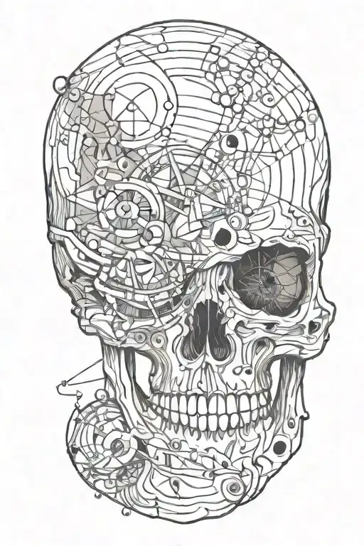 Side View Skull And Universe