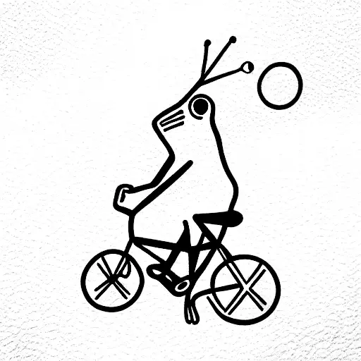 Frog On Bicycle