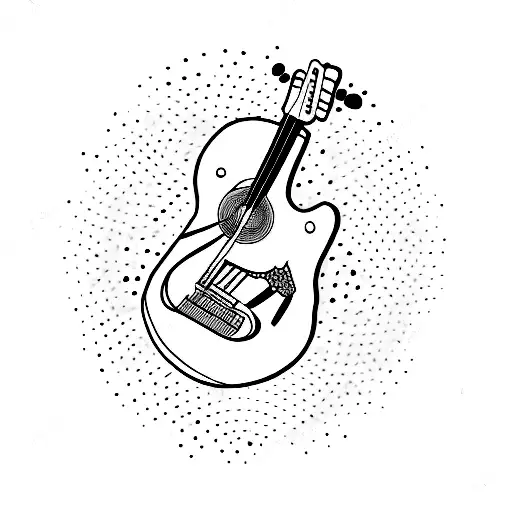 A Guitar Made Out Of Coffee Beans