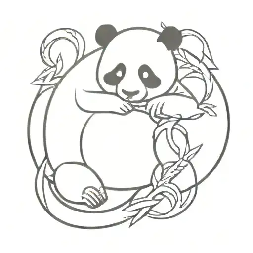 Panda And Dragon Intertwined