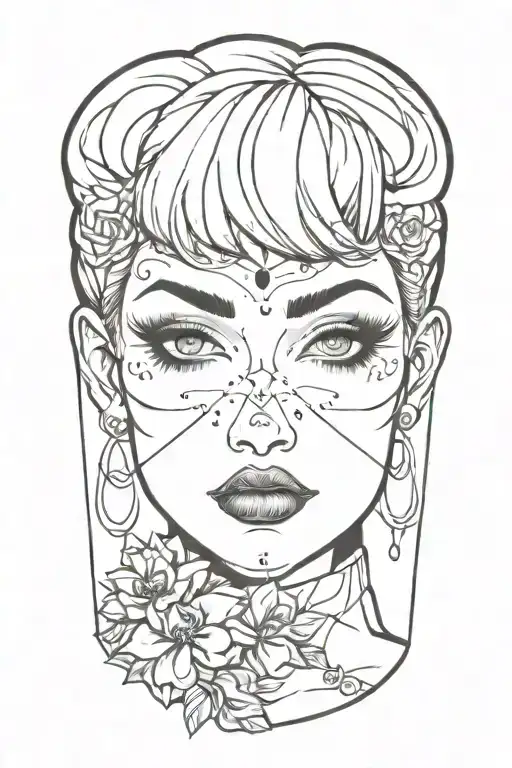 Pinup Girl Goth Black Eyes