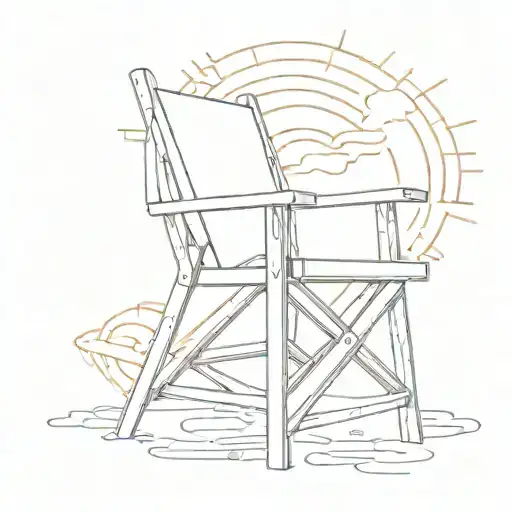 Small Lifeguard Chair With Sun Rays