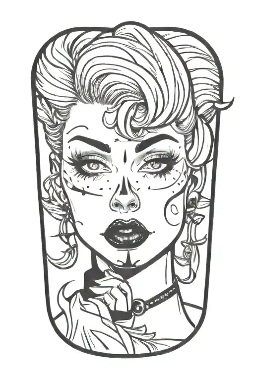 Pinup Girl Goth Black Eyes