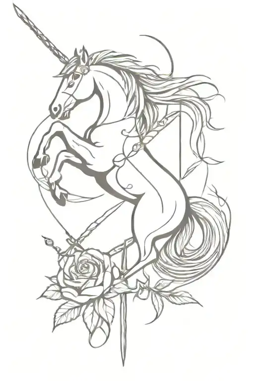 Horse And Sword And Rose
