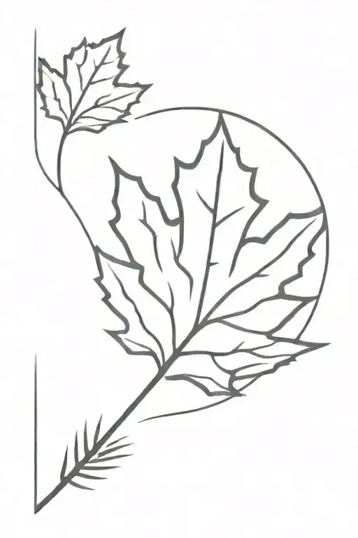 Canadian Maple Leaf Next To A Pine Branch