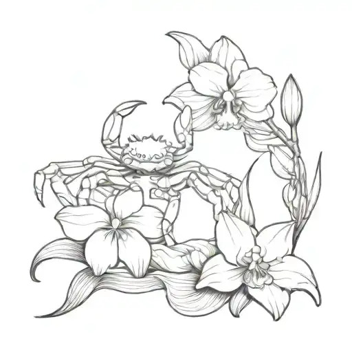 Crab And Orchid