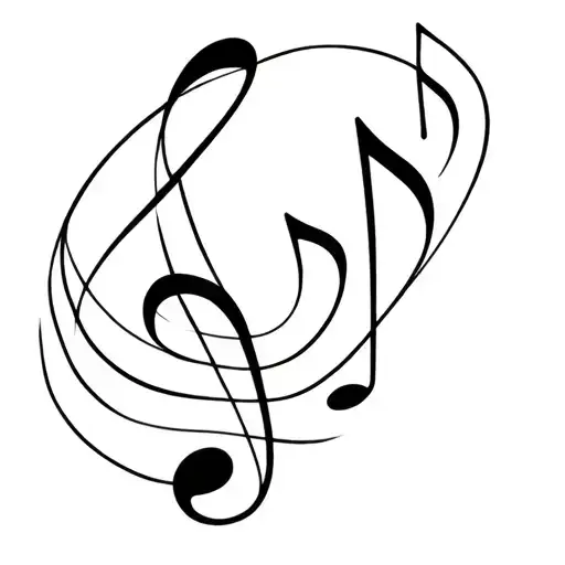 Music Notes Intertwined