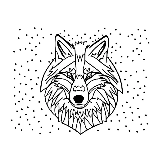 Wolf With Trees And Mountains