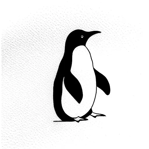 One Young Penguin Holding His Small Brothers Penguins