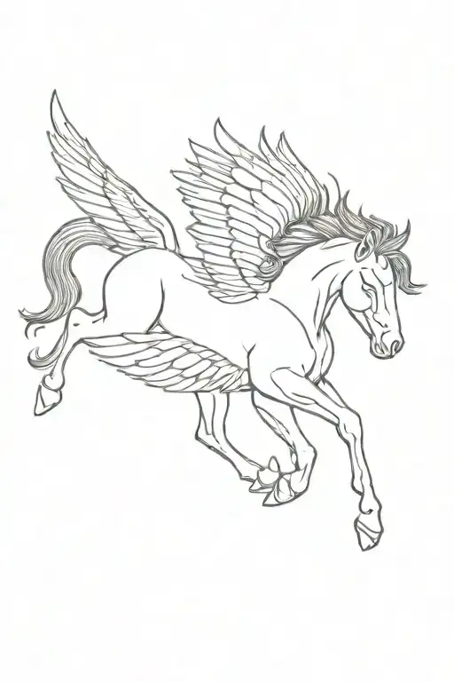 Horned Pegasus Horse With Wings
