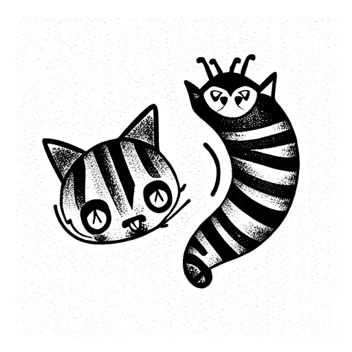 A Cat And A Bee Looking Out Of A Window At A Stary Night Sky