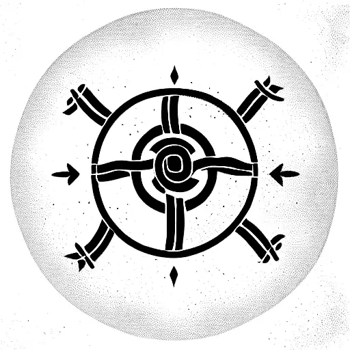 Norse Mythology Vegvisir With A Snake Around It