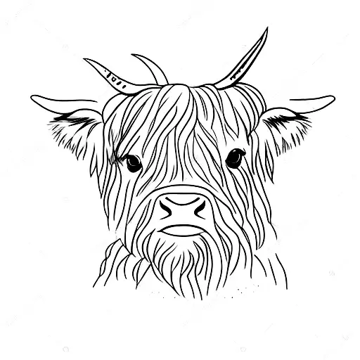 Small Cute Baby Highland Cow