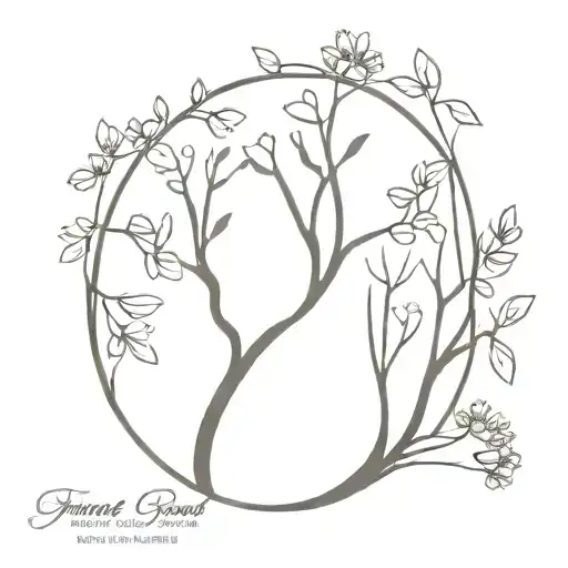 Trees And Flowers Intertwined Symbolizing The Client's Love