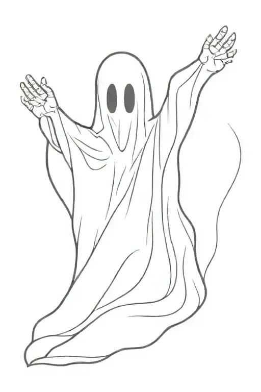 Sheet Ghost With Black Background Representing
