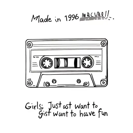 A Music Tape And In Writing Made In 1996 And At The Bottom Girls Just Want To Have Fun