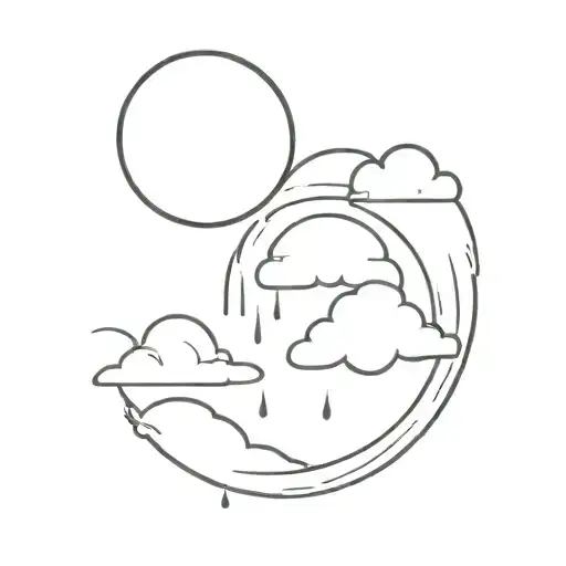 Rain Cloud And Moon Merging Together