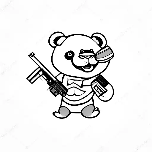 Panda Holding Gun