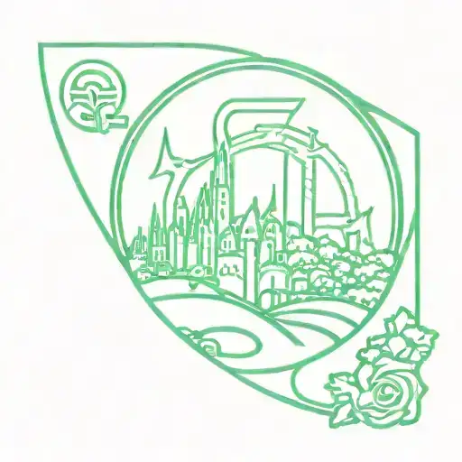 Wizard Of Oz Emerald City With Word Oz