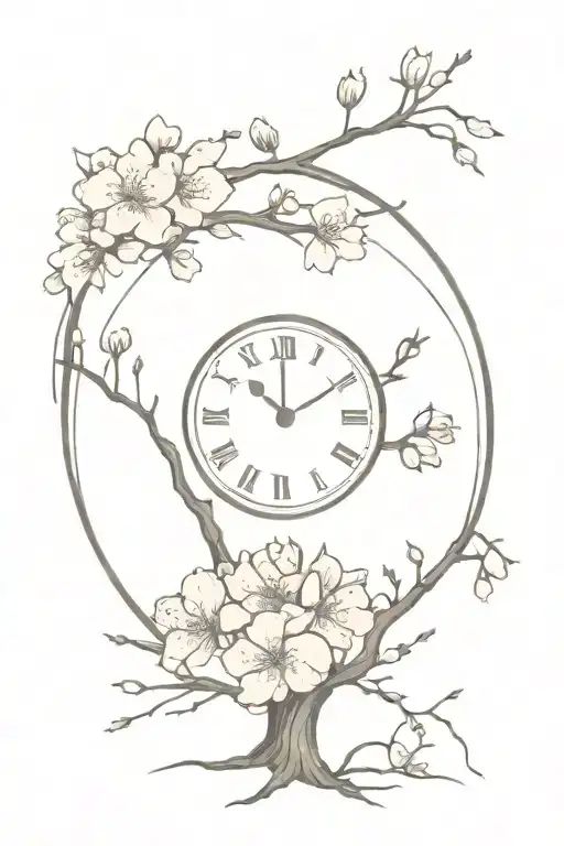 Cherry Blossom Tree Clock