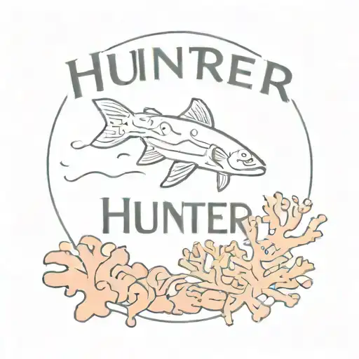 Coral Reef With A Knife And The Word Hunter