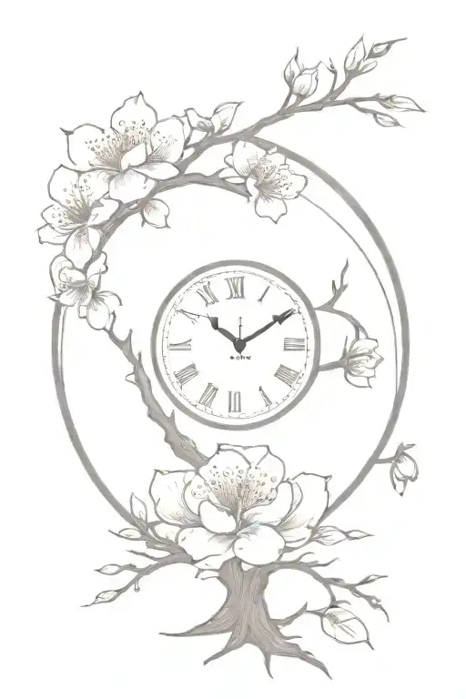 Cherry Blossom Tree Clock